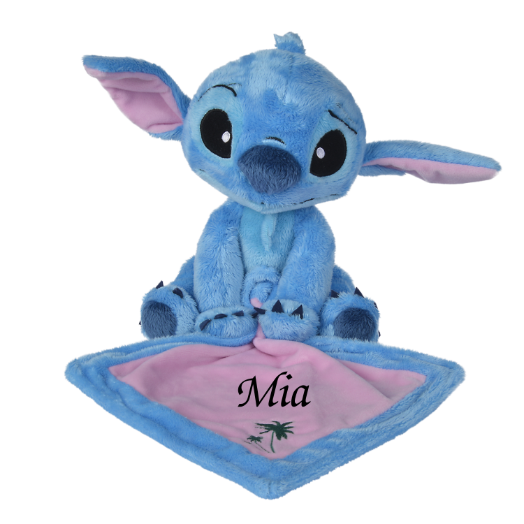  stitch plush with comforter blue pink 25 cm 